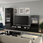 Bestå Tv Storage Combination/Glass Doors, Black Brown/Selsviken Pertaining To Wohnwand Ikea