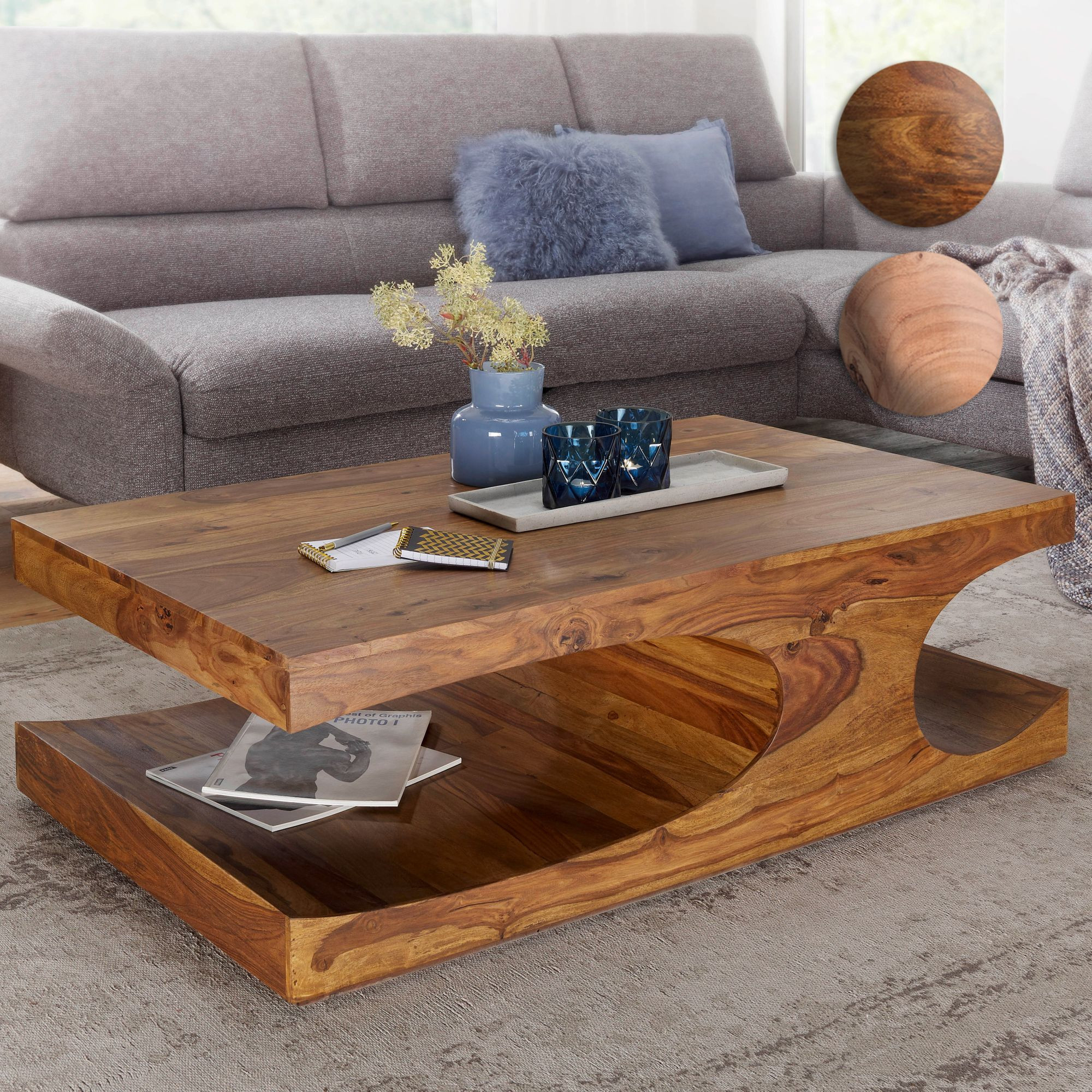 Finebuy Couchtisch Massiv-Holz 120 Cm Breit Wohnzimmer-Tisch regarding Massiv Couchtisch