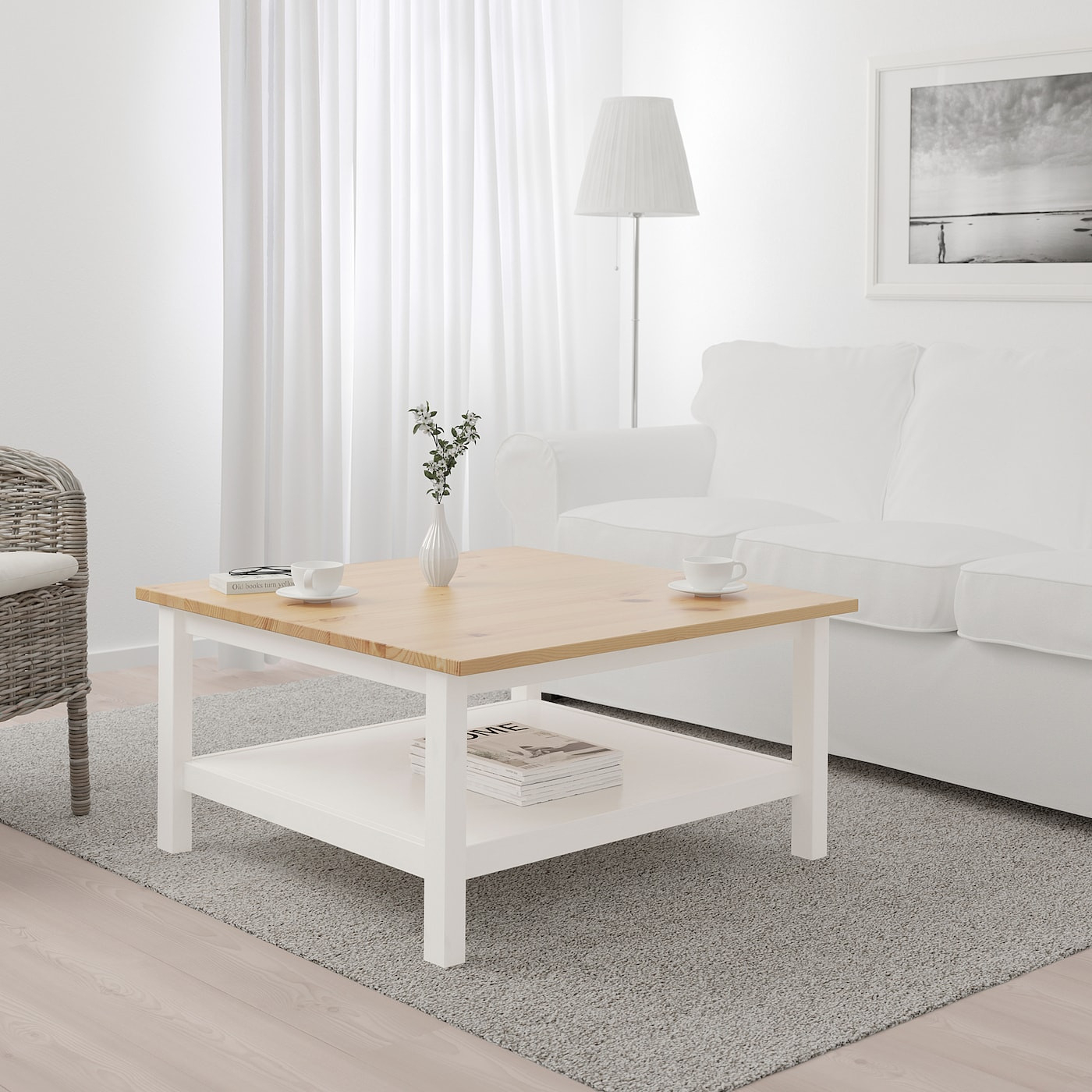 Hemnes Couchtisch, Weiß Gebeizt/Hellbraun, 90X90 Cm - Ikea Österreich within Ikea Wohnzimmertisch