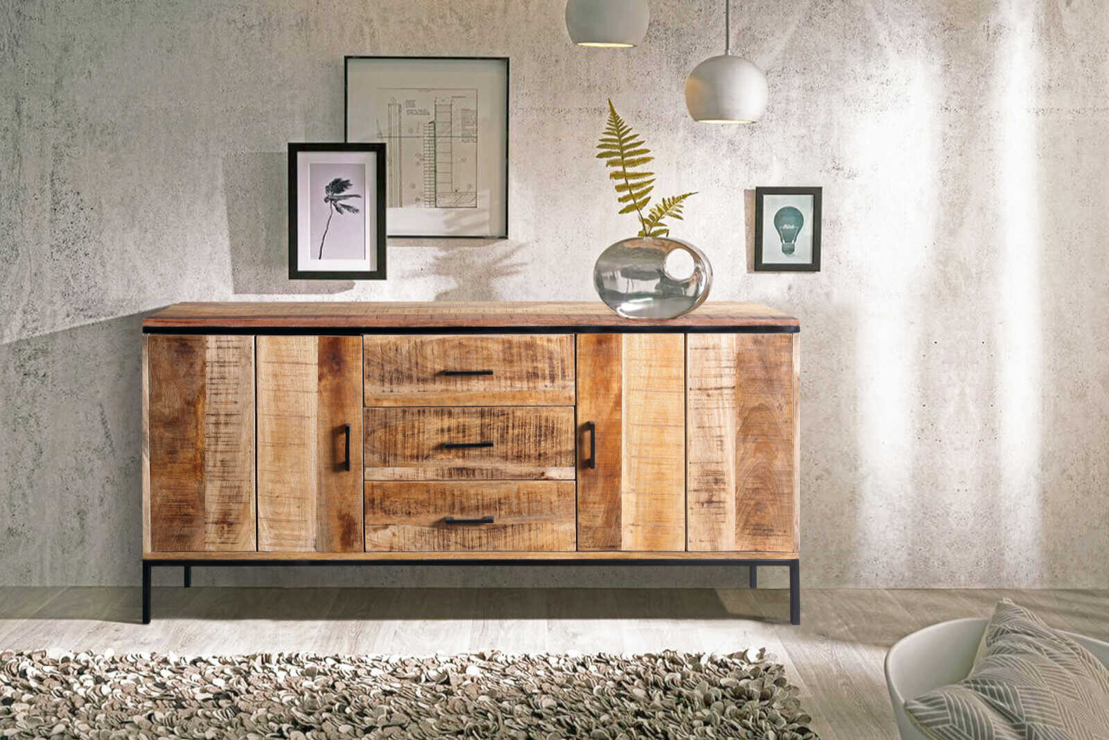 Sideboard Kommode | Mangoholz Massiv | 160X80X40 | Arta pertaining to Sideboard Kommode