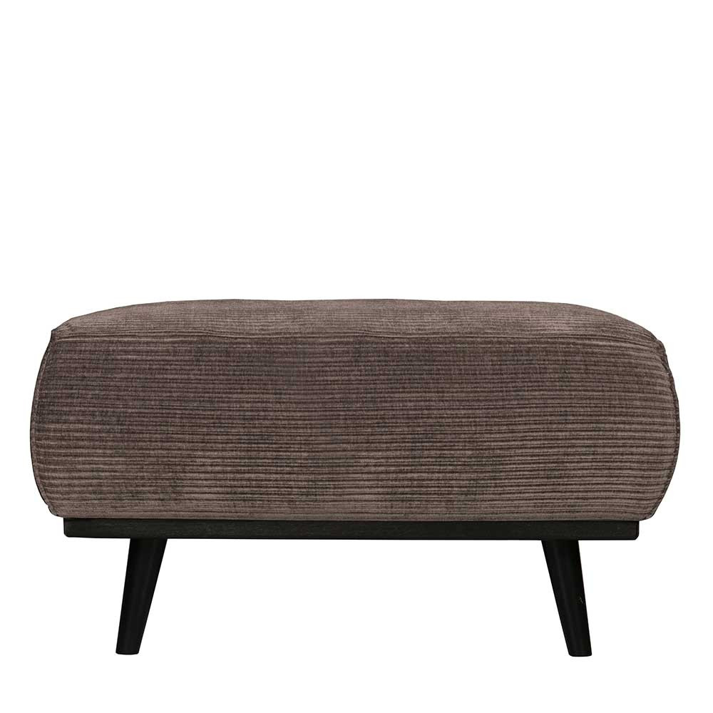 Wohnzimmer Hocker In Taupe Strukturstoff Und Schwarz Birkenholz with Hocker Wohnzimmer